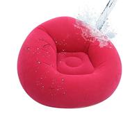 Inflatable Sofa | Flocked PVC, 103x103x60cm, bleu marine/rouge | Portable Air Couch Chair, Soft Comfortable Lounger For Adults & Kids, Home, Dorm, Game Room, Camping, Outdoor, Glamping, Party