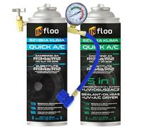 INfloo Quick A/C R134a 5en1 + gaz R134a - réfrigérant avec huile, colmatant, traceur UV et déshydratant + tuyau avec manomètre + gants - kit recharge clim voiture 1994-2016