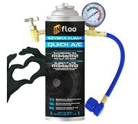 INfloo Quick A/C R134a - Gaz Réfrigérant + Tuyau avec Manomètre + Gants | Recharge Climatisation Auto | 185g | Pour véhicules jusqu’à 2016