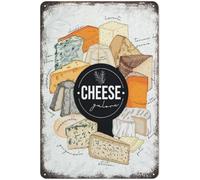 Infographie sur le fromage, art culinaire, affiche sur le fromage, dessins sur le fromage, plaque en métal, affiche vintage, décoration murale, cadeau, aluminium, nouveauté créative, unique, drôle,