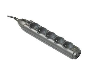 Infosec 61271 Multiprise parafoudre S5 Lan avec 5 Prises FR et protection RJ45 In / Out