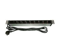 Infosec 61473 L8 RM - Bandeau Rackable 8 Prises FR (2P+T) T), Noir
