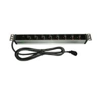 Infosec 61475 L8 RM C14-Bandeau Rackable 8 Prises FR, Noir
