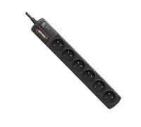 INFOSEC Parasurtenseur S6 Black Line II 6 prises 2500 W Noir