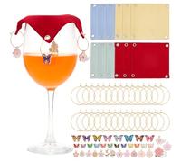 INFUNLY Lot de 12 housses pour verres à vin - 50 pièces - Motif papillon et fleur - 10 cm - Respirantes - Pour garder les insectes à l'extérieur - Pour restaurant, pique-nique, fêtes en plein air