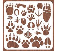 INFUNLY Pochoirs en forme d'empreinte de patte pour peinture 30 cm Empreinte animal Pochoir mural réutilisable Pochoirs en forme de patte de chien/chat pour peinture sur bois, toile, murs, tissu