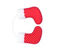Infuseur à Thé de Noël Chaussette en Silicone Rouge | Filtre pour Théière, Facile à Nettoyer, Portable, pour Théières et Fêtes de Thé
