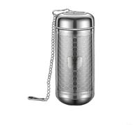 Infuseur à thé en acier inoxydable 316L avec soucoupe, filtre en nid d'abeille et bouchon rotatif, filtre à thé inoxydable pour feuilles en vrac, herbes et soupe, passe au lave-vaisselle, argenté (7,5