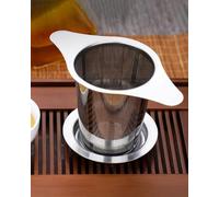 Infuseur à thé en acier inoxydable avec double poignée, panier à thé en maille extra fine pour thé en vrac, filtre résistant à la chaleur pour tasses, théières et tasses