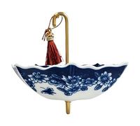 Infuseur à thé en céramique avec filtre à mailles fines, bleu et blanc