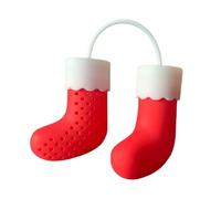 infuseur à thé en silicone | Infuseur à thé réutilisable en maille fine, design de chaussette de Noël, filtre à thé en vrac en silicone pour les amateurs de thé