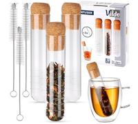 Infuseur à thé en verre - Vilde - Set 6 pièces - Fiole avec bouchon en liège - Nettoyage facile