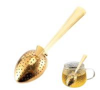 Infuseur à thé en vrac - Cuillère à thé en métal pour thé en vrac avec long manche - Filtre à thé à trous fins pour les voyages à la maison, les amateurs de thé