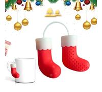 Infuseur À Thé En Vrac Passoire en silicone fine motif dessin animé | Filtre Feuilles en Vrac Forme Chaussette de Noël Pour Théière Tasse Mug Chambre d'Maison Après-Midi Hommes Femmes