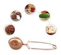 Infuseur à Thé Filtre Rose Gold en Acier Inoxydable, avec Poignée | Design à Trous Fins, Compatible Thé en Vrac, Herbes et Épices, Usage Maison de Thé, Présent de Crémaillère