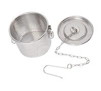 Infuseur d'assaisonnement en acier inoxydable avec chaîne suspendue, passoire à thé à double boule et panier en verrouillable pour les thés, outil de filtre de cuisine en acier (Diamètre 14 cm/5,5