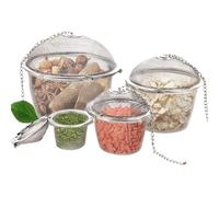 Infuseur Thé Couvercle enchaîné for passoire à thé | Sac d'assaisonnement for épices, panier filtrant à bille en acier inoxydable(M)