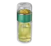 Infusifie Infuseur à thé en verre 280/350/420 ml Bouteille à thé isotherme double couche Séparation de l'eau et du thé Bouteille à thé Portable de voyage avec filtre en acier inoxydable