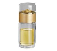 Infusifie Infuseur à thé en verre 280/350/420 ml Bouteille à thé isotherme double couche Séparation de l'eau et du thé Bouteille à thé Portable de voyage avec filtre en acier inoxydable