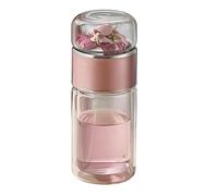 Infusifie Infuseur à thé en verre 280/350/420 ml Bouteille à thé isotherme double couche Séparation de l'eau et du thé Bouteille à thé Portable de voyage avec filtre en acier inoxydable