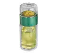 Infusifie Infuseur à thé en verre 280/350/420 ml Bouteille à thé isotherme double couche Séparation de l'eau et du thé Bouteille à thé Portable de voyage avec filtre en acier inoxydable