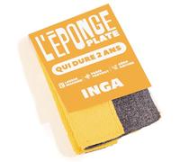 INGA - 2 Éponges Plates Qui durent 1 an - Réutilisable Lavable | Jaune - Ultra-Efficace - Garantie 1 An - Passe Partout - Zéro rayures - Lavage Machine - Fabriqué en Europe