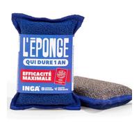 INGA - 2 Éponges Qui durent 1 an - Réutilisable Lavable - Gratte sans rayer | Bleu - Ultra-Efficace - Garantie 1 An - Vaisselle et Multi-Usages - Zéro Rayures - Lavage Machine - Fabriqué en Europe