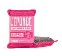 INGA - 2 Éponges Qui durent 1 an - Réutilisable Lavable - Gratte sans rayer | Rose - Ultra-Efficace - Garantie 1 An - Vaisselle et Multi-Usages - Zéro Rayures - Lavage Machine - Fabriqué en Europe