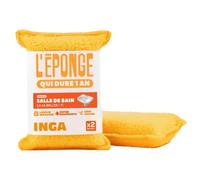 INGA - 2 Éponges Salle de Bain Qui durent 1 an - Réutilisable Lavable | Jaune - Ultra-Efficace - Garantie 1 An - Double Absorption - Zéro Traces - Lavage Machine - Fabriqué en Europe