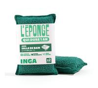 INGA - 2 Éponges Salle de Bain Qui durent 1 an - Réutilisable Lavable | Vert - Ultra-Efficace - Garantie 1 An - Double Absorption - Zéro Traces - Lavage Machine - Fabriqué en Europe