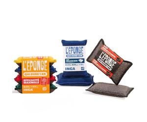 INGA - 8 Éponges Lavables: 4 Grattante + 2 Salle de Bain + 2 Poêle Plaque | Une Éponge pour Chaque Usage - Ultra-Efficace - Garantie 1 An - Zéro rayures - Lavage Machine - Fabriqué en Europe