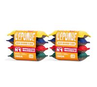 INGA - 8 Éponges Qui durent 1 an - Réutilisable Lavable - Gratte sans rayer | 4 couleurs - Ultra-Efficace - Garantie 1 An - Vaisselle et Multi-Usages - Zéro Rayures - Lavage Machine - Fabriqué en Europe