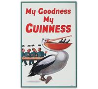 Inga Plaque fantaisie en aluminium avec inscription « My Goodness My Guinness » - Décoration d'intérieur - Style rétro - 20,3 x 30,5 cm