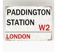 Inga Plaque murale en métal Paddington Station de Londres 20,3 x 30,5 cm