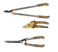 INGCO HLT76033 Set de Jardinage 3 Pièces Professionnel | Sécateur, Cisaille à Haie et Coupe-Branches en Acier SK5