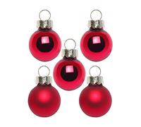 Inge Glas Magic Lot de 25 mini boules de Noël 2 cm | Petites boules de Noël dans une boîte en carton (sang de bœuf | Rouge brillant mat)