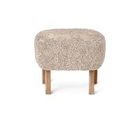 Ingeborg Ottoman Chêne Naturel/Peau de Mouton Clair de Lune