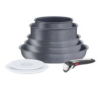 Ingenio Batterie Cuisine 8 Pièces, Induction, Antiadhésif, Poêles Et Casseroles Empilables, Poignée Amovible, Fabriquée En France