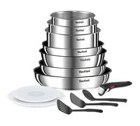 Ingenio Emotion Batterie Cuisine 13 Pièces, Acier Inoxydable, Antiadhésif, Empilable, Compatible Induction L897DS04