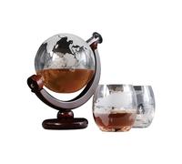 InGenious Globe Carafe à décanter avec lunettes, cadeau pour homme, cadeau pour papa