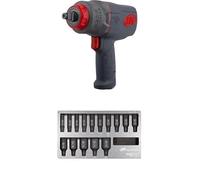 Ingersoll-Rand 2236QTIMAX DXS2 1/2 hocs Pneumatique, Silencieuse, 1500 Ft-Lb, Corps De Marteau En Titane, Porte-Anneau De Friction DXS2 Deep métrique Douille à choc Jeu, 15 pièces