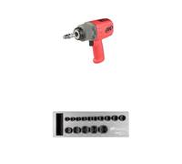 Ingersoll-Rand 2236QTIMAX-R DXS2 hocs Pneumatique, Silencieuse, 2034 Nm, Carter Titane, Bague de Friction, Rouge DXS2 hexagonales métrique Douille à choc Jeu, 15 pièces