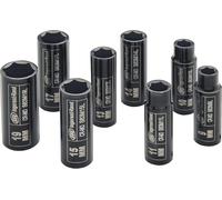Ingersoll Rand SK3M8LN - 3/8" Jeu de Douilles Longues, 8 Pièces : 9, 10, 11, 13, 14, 15, 17, 19 mm, Kit de Douilles à Chocs pour Voiture et Automobile