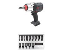 Ingersoll-Rand W7153 DXS2 hocs Sans Fil 20V, 2170 Nm, Bague de Friction, Outil Nu avec 14 pièces DXS2 hexagonales Deep SAE impérial Douille à choc Jeu, acier au chrome-molybdène