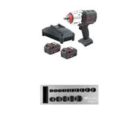 Ingersoll-Rand W7153-K22B-EU DXS2 hocs Sans Fil 20V, 2 Batteries, 2170 Nm, Bague de Friction avec DXS2 hexagonales métrique Douille à choc Jeu, 15 pièces, acier au chrome-molybdène