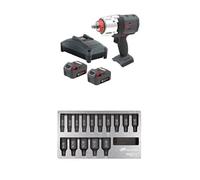 Ingersoll-Rand W7153-K22B-EU DXS2 hocs Sans Fil 20V, 2 Batteries, 2170 Nm, Bague de Friction avec DXS2 Deep métrique Douille à choc Jeu, 15 pièces, acier au chrome-molybdène, Hex Drive