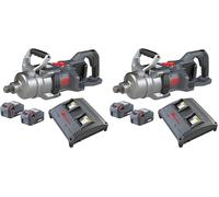 Ingersoll-Rand W9491-K2E-EU - 1" 20V Cle a Choc Sans Fil avec Enclume Courte, Cle a Choc Electrique Puissante, Kit hoc avec 2 Batteries Li-Ion de 5,0 Ah et Chargeur Double (Lot de 2)