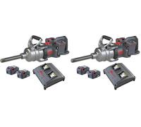 Ingersoll Rand W9691-K4E-EU, kit d'enclume longue à impact 1" 20 V avec (4) batteries Li-ion 5,0 Ah et chargeur double baie (Lot de 2)