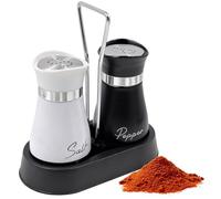 INHEMING 2 Sel et Poivre de Table Récipient à Bouteille, Salière et Poivrière Set, Salières et Poivrières en Verre et Acier Inoxydable pour Cuisine, Déplacements, Camping-Car, Barbecue