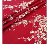 ININOSNP Tissu Hanbok en Brocart de Fleurs de Prunier, Coussin de canapé, Oreiller, Tissu en Soie, vêtements Jacquard, Artisanat Vintage, 100x150cm